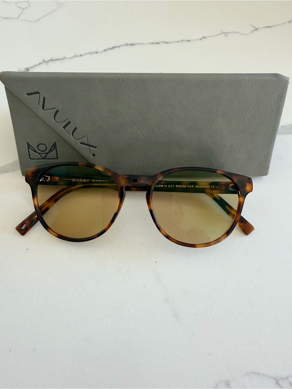 Custom Avulux Adapt/Anti Reflective lenses in Warby Parker Whalen lenses medium